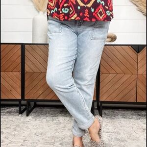 Mica High Rise Utility Straight Crop Jean NWT Light Wash